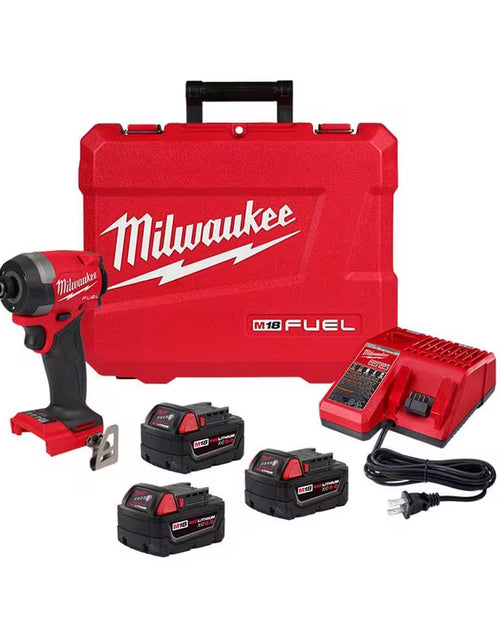 Load image into Gallery viewer, M18 Fuel 18-V Lithium-Ion Brushless Cordless 1/4 In. Hex Impact Driver Kit W/(3) 5.0 Ah Batteries, Charger &amp; Hard Case
