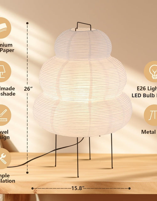 Load image into Gallery viewer, Noguchi Style Lamp, Akari Lamp, Paper Lantern Lamp, Floor Paper Lamp, Rice Pa...
