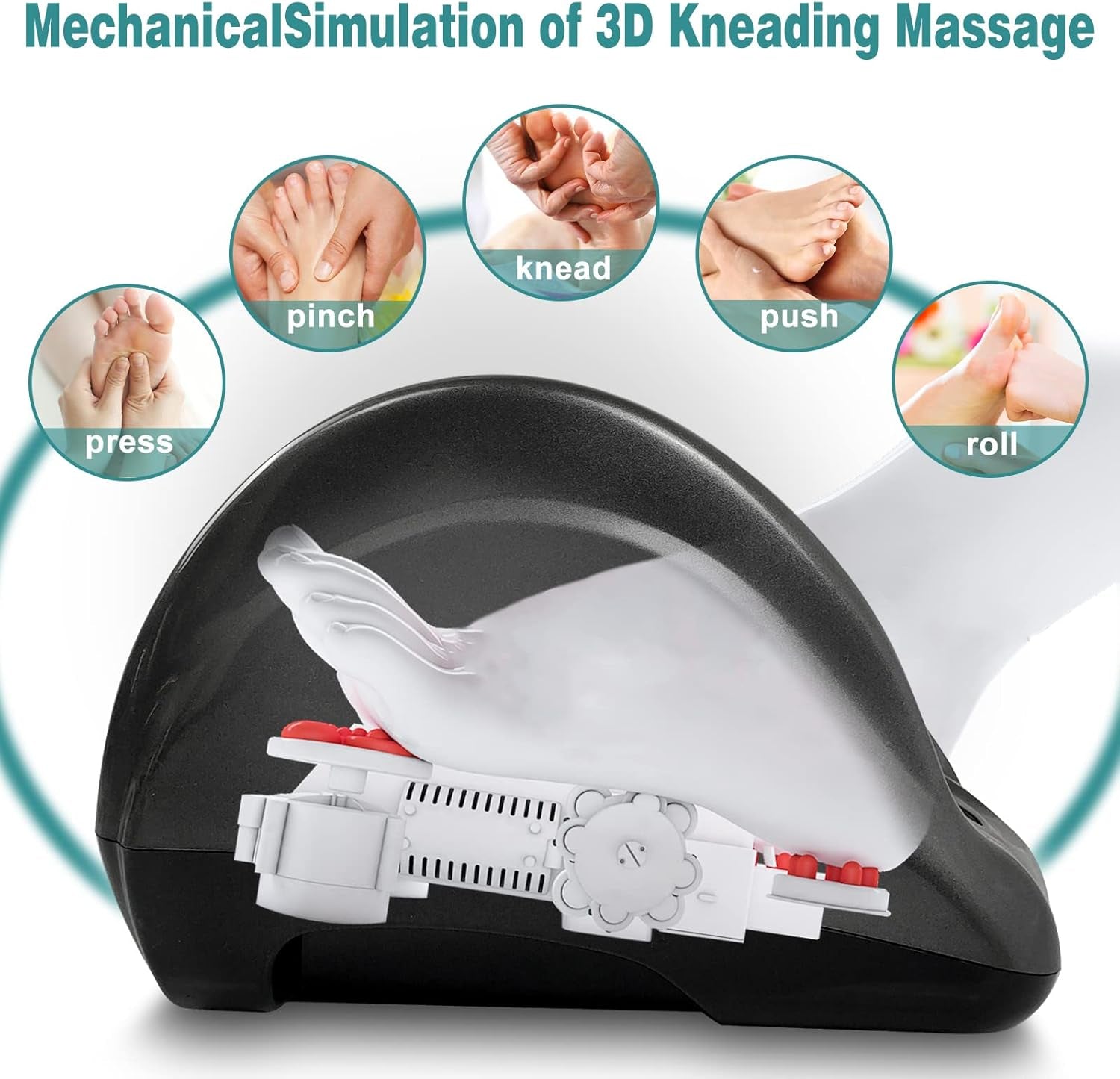 Foot Massager Machine Shiatsu Foot and Calf Massager Plantar Fasciitis Nerve Pain Therapy Electric Deep Kneading Rolling Massage for Foot Leg Calf Arm Ankle W/Remote Gray