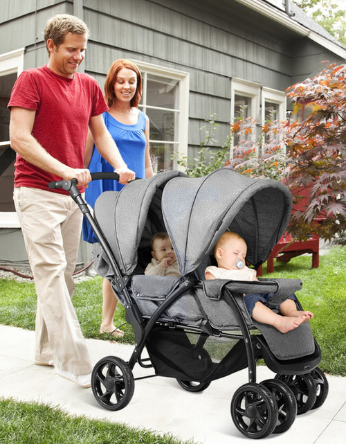 Load image into Gallery viewer, Foldable Lightweight Front Back Seats Double Baby Stroller
