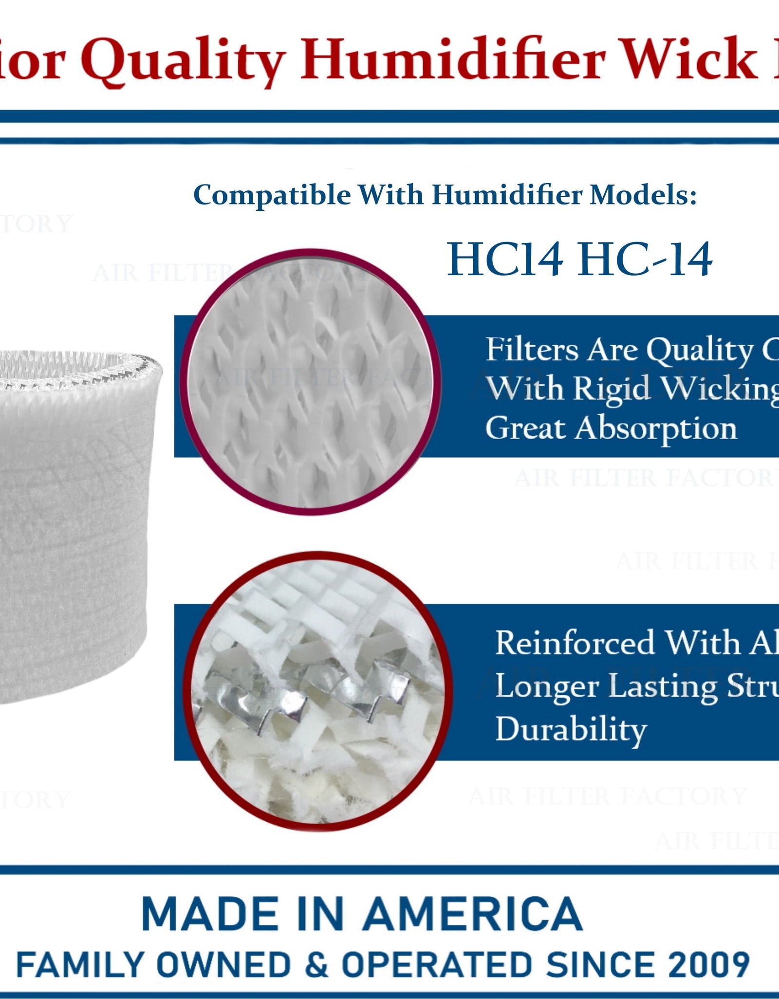 Replacement for HC14, HC-14 Honeywell Humidifier Filter 2-Pack