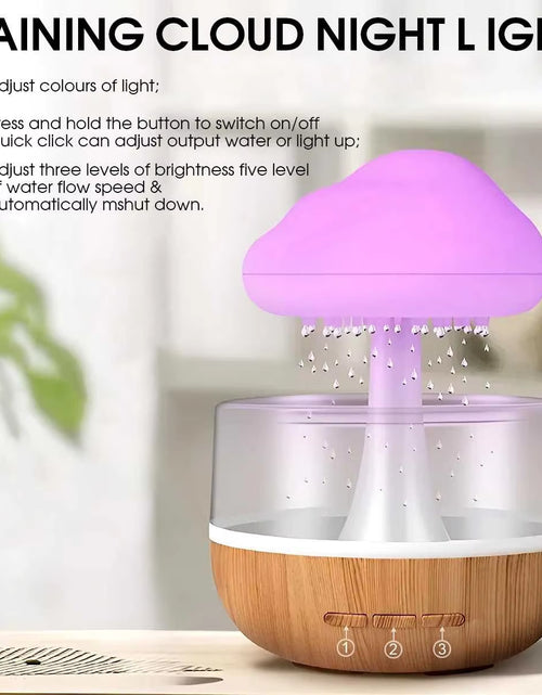 Load image into Gallery viewer, Rain Cloud Humidifier Rain Colorful Mushroom Cloud Raindrop Atmosphere Lamp Night Light Essential Oil Small Aromatherapy Machine
