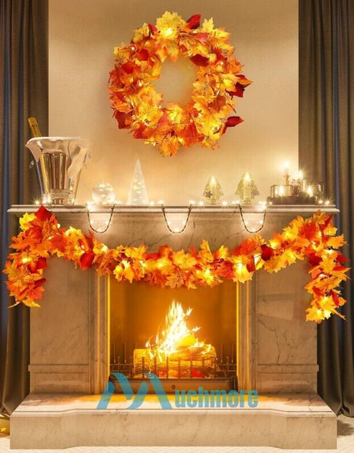 Load image into Gallery viewer, 20FT Fall Thanksgiving Maple Leaves 40 LED Light Lamp Garland Festival Decor
