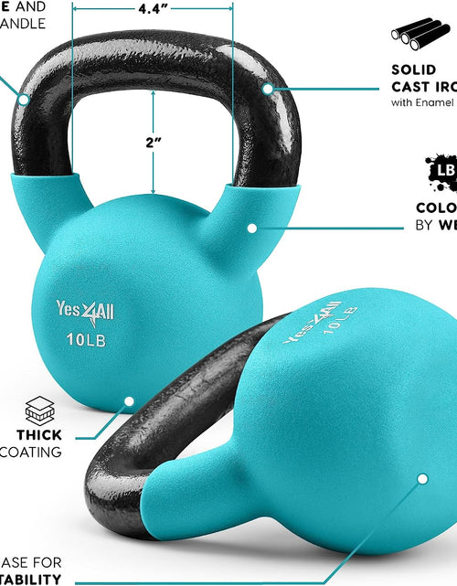 Load image into Gallery viewer, Neoprene Coated Kettlebell Weights, Strength Training Kettlebells for Weightlifting, Conditioning, Strength &amp; Core Training
