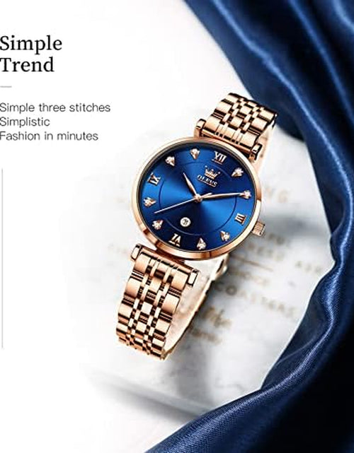 Load image into Gallery viewer, Women Watches Japanese Quartz Waterproof Wristwatch Stainless Steel Strap Fashion Dress Luminous Lady Watch Bracelet Sets Valentines Day Gifts
