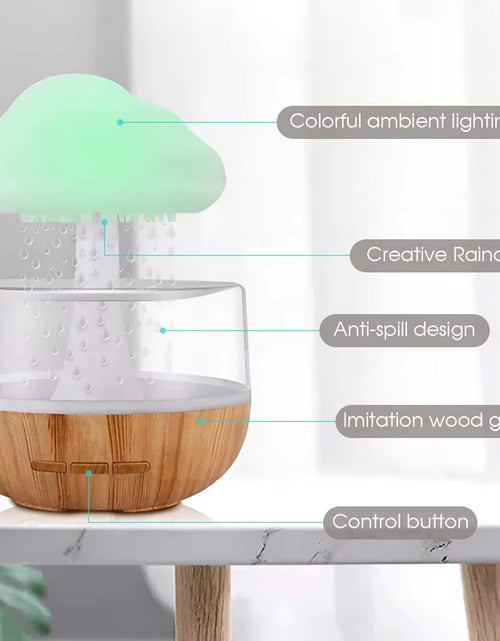 Load image into Gallery viewer, Rain Cloud Humidifier Rain Colorful Mushroom Cloud Raindrop Atmosphere Lamp Night Light Essential Oil Humidifier Machine
