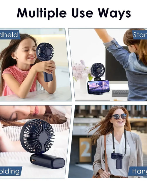 Load image into Gallery viewer, 5000Mah Portable Fan Rechargeable 90° Foldable 5 Speed Mini Air Conditioner Small Fan Air Cooler with LED Digital Display
