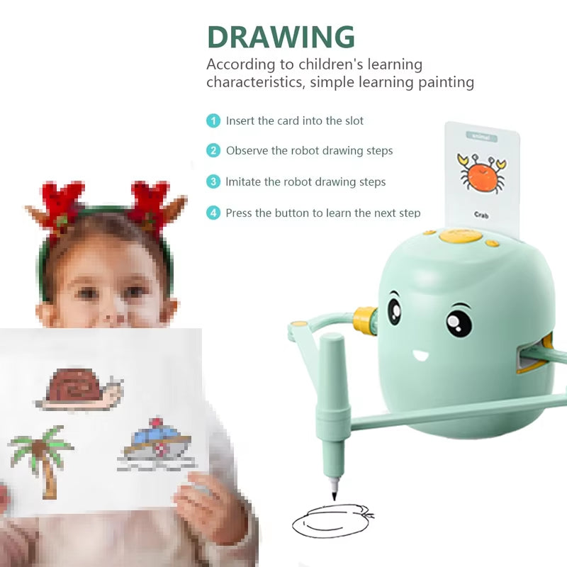 Smart Drawing Robot Intelligent Painting Robot Kids Drawing Toys for Children Birthday Gifts for Girls Early Educational Toys