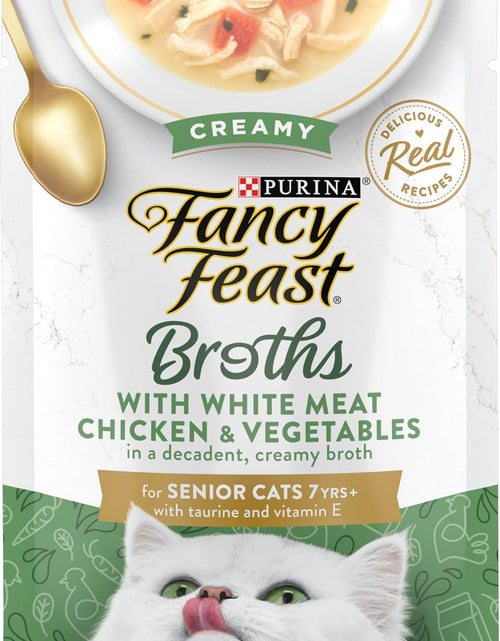 Load image into Gallery viewer, Purina  High Protein, Limited Ingredient Senior Wet Cat Food Complement, Broths Creamy with Chicken - (16) 1.4 Oz. Pouches
