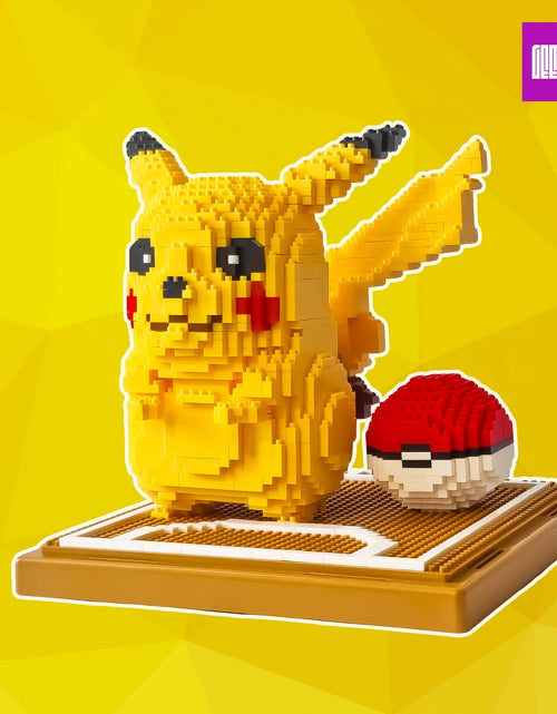 Load image into Gallery viewer, Figure Building Block Set Pokemon Pikachu, for Adults, 1260 Pcs, 7 Inches Tall, Plastic
