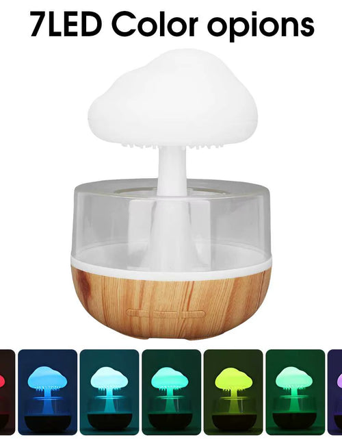 Load image into Gallery viewer, Rain Cloud Humidifier Rain Colorful Mushroom Cloud Raindrop Atmosphere Lamp Night Light Essential Oil Small Aromatherapy Machine
