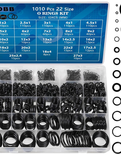 Load image into Gallery viewer, 770 Pcs Rubber O Rings Kit, 18 Size Metric NBR Washer Gasket Sealing Assortment Kit, for Plumbing Faucet, Automotive, Air or Gas Connections, General Repair with Storage Box. Black
