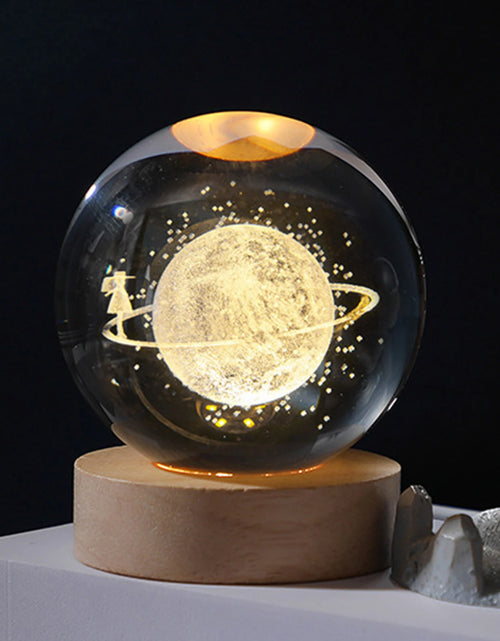 Load image into Gallery viewer, Crystal Ball Night Lights Glowing Planet Galaxy Astronaut 3D Moon Table Lamp USB Atmosphere Lamp Tabletop Decorations Kid Gifts
