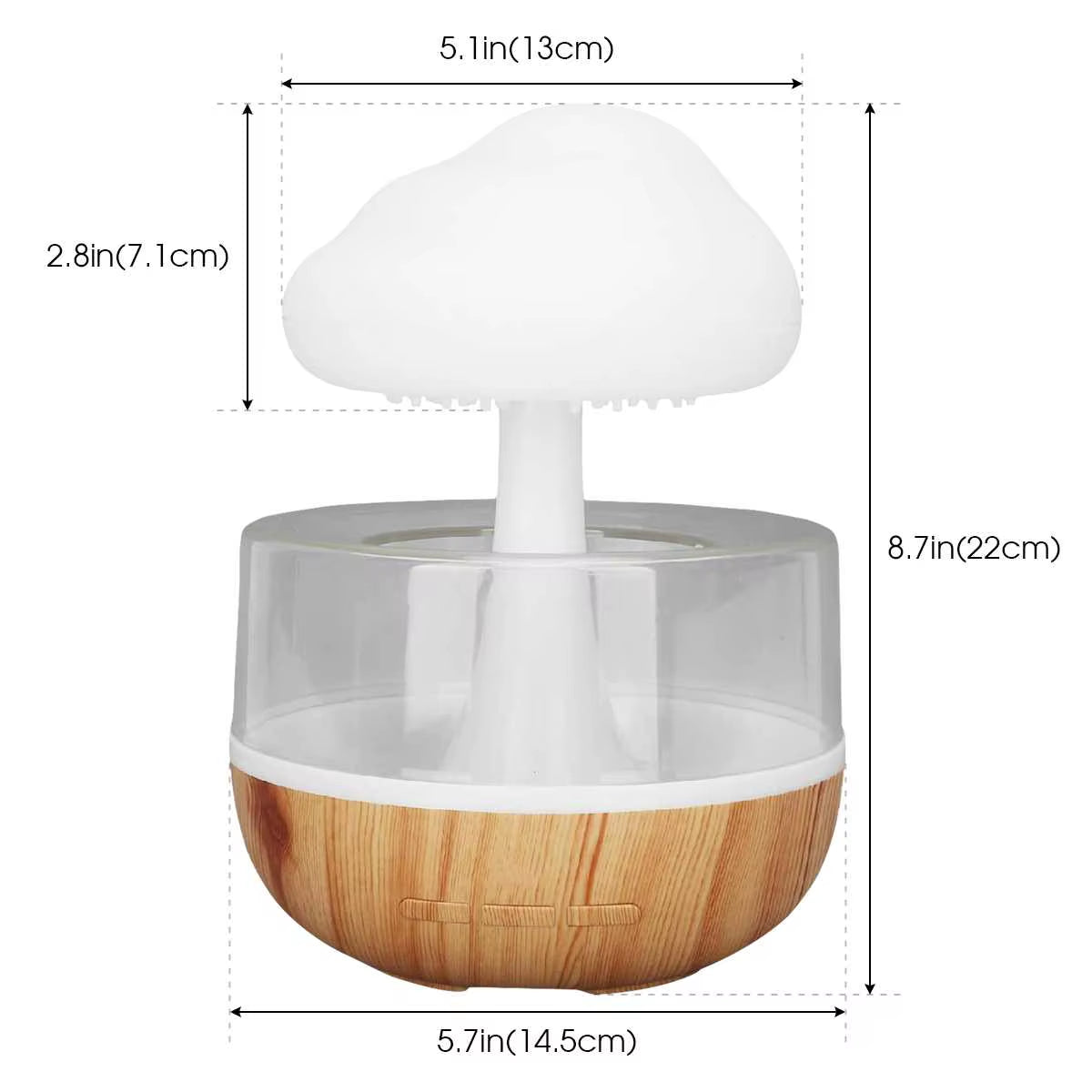 Rain Cloud Humidifier Rain Colorful Mushroom Cloud Raindrop Atmosphere Lamp Night Light Essential Oil Small Aromatherapy Machine