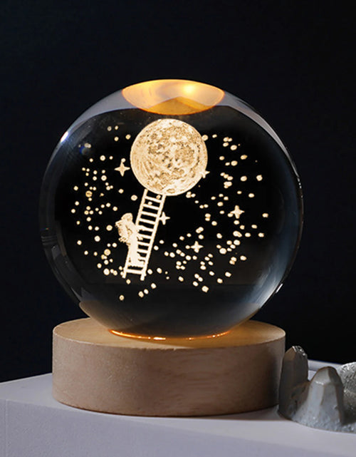 Load image into Gallery viewer, Crystal Ball Night Lights Glowing Planet Galaxy Astronaut 3D Moon Table Lamp USB Atmosphere Lamp Tabletop Decorations Kid Gifts
