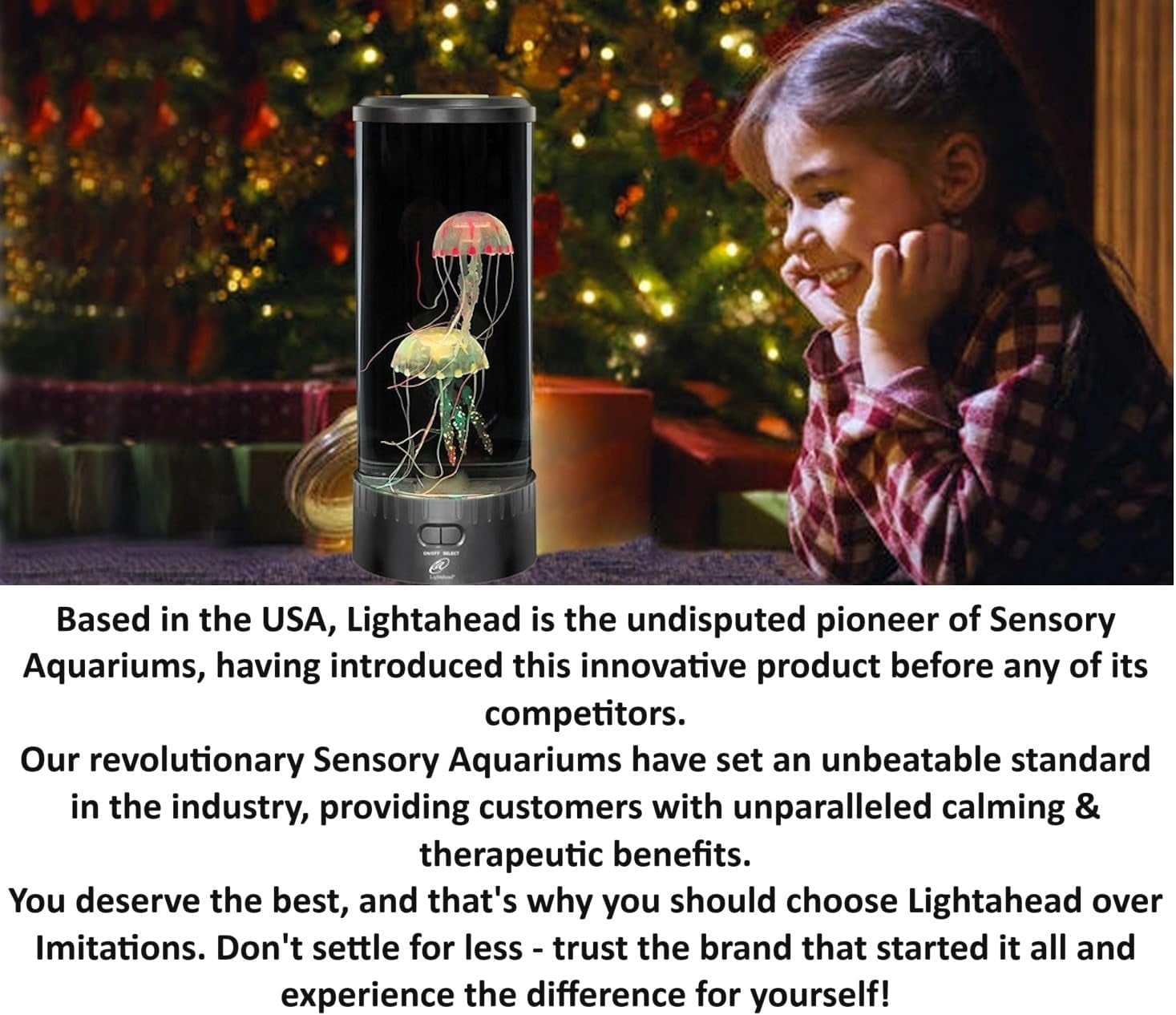 LED Jellyfish Lava Lamp round with 18 Leds & Vibrant Multi Color Changing Light Effects. the Ultimate Large Sensory Synthetic Jelly Fish Tank Aquarium Mood Lamp. Ideal Gift (Large)