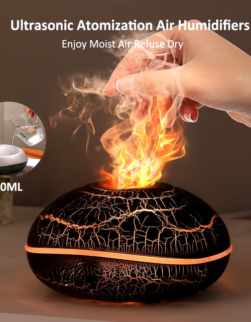 Load image into Gallery viewer, Aroma Humidifier Flame Essential Oil Diffuser Ultrasonic Aromatherapy Air Humidifier Home Mini Fragrance Diffuser with LED Light
