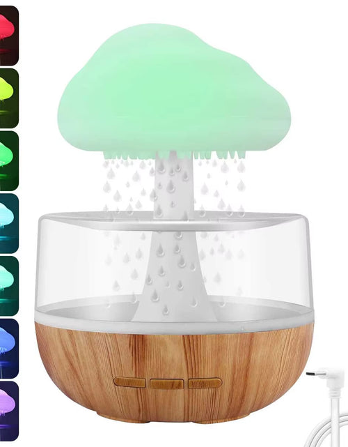 Load image into Gallery viewer, Rain Cloud Humidifier Rain Colorful Mushroom Cloud Raindrop Atmosphere Lamp Night Light Essential Oil Humidifier Machine
