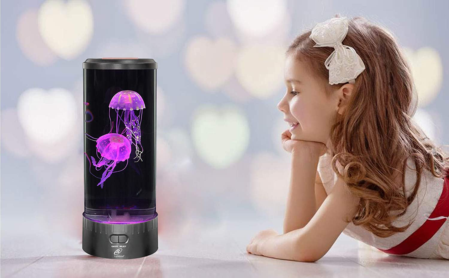 LED Jellyfish Lava Lamp round with 18 Leds & Vibrant Multi Color Changing Light Effects. the Ultimate Large Sensory Synthetic Jelly Fish Tank Aquarium Mood Lamp. Ideal Gift (Large)