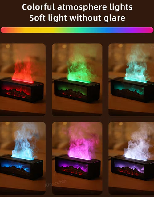 Load image into Gallery viewer, Fireplace Aroma Diffuser Creative Flame Humidifier Waterless Auto-Off Protection with Remote and Realistic Fireplace Night Light
