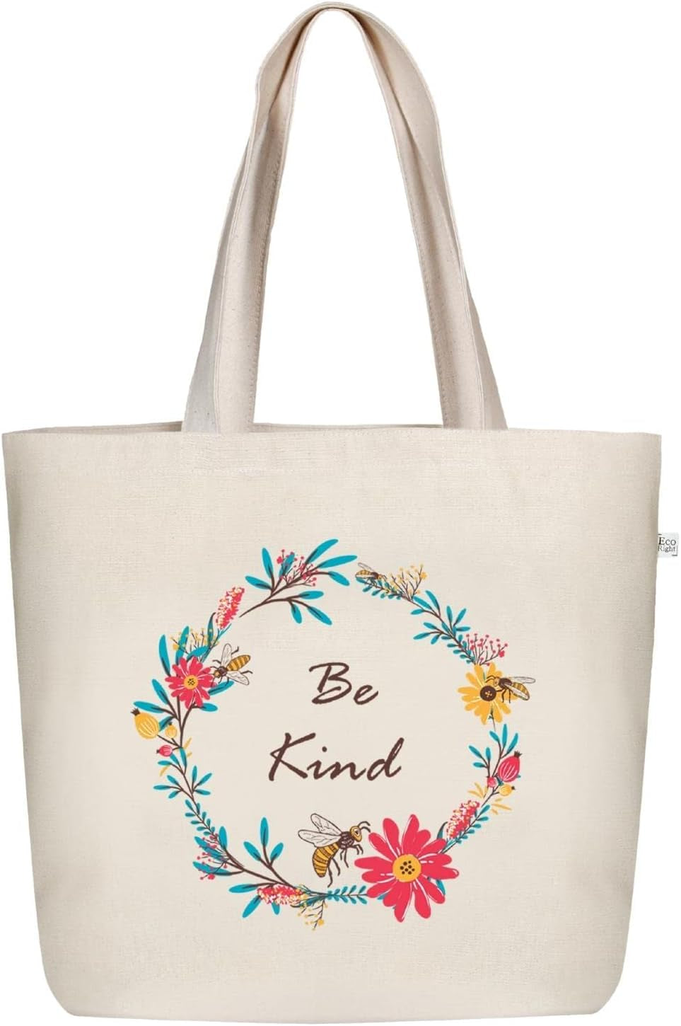 Canvas Tote Bag with Zipper, Eco-Friendly Large Travel Tote Bags for Women for Shopping, Work & Beach