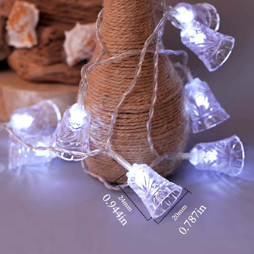 Led Christmas Lights Mini Bells Garland 1.5M 3M 6M Fairy String Lights Battery Operated Christmas Party Tree Decoration for Home