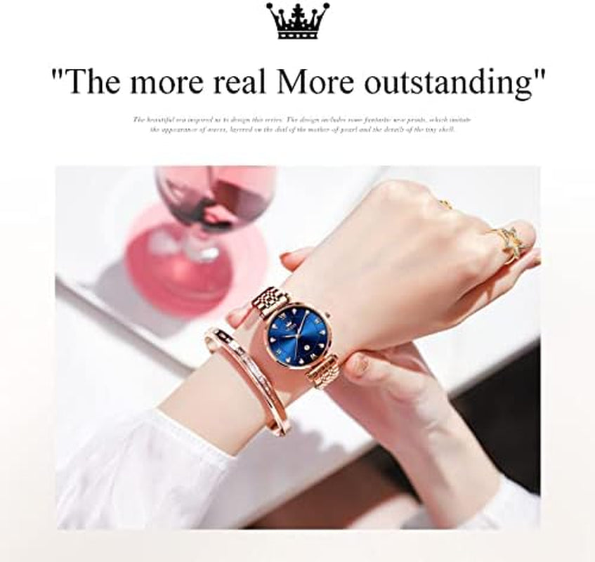 Women Watches Japanese Quartz Waterproof Wristwatch Stainless Steel Strap Fashion Dress Luminous Lady Watch Bracelet Sets Valentines Day Gifts