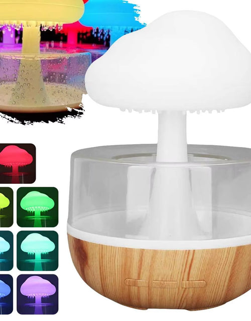 Load image into Gallery viewer, Rain Cloud Humidifier Rain Colorful Mushroom Cloud Raindrop Atmosphere Lamp Night Light Essential Oil Humidifier Machine
