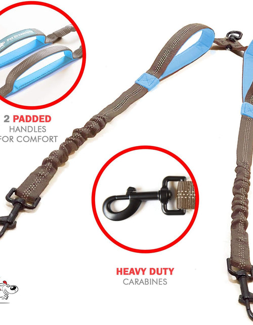 Load image into Gallery viewer, Exquisite Two Dog Leash Splitter | Double Dog Leash for Large Dogs Heavy Duty | No Tangle 2 Dog Leash Coupler | Dual Dog Leash Attachment | Retractable Dual Leashes for 2 Dogs
