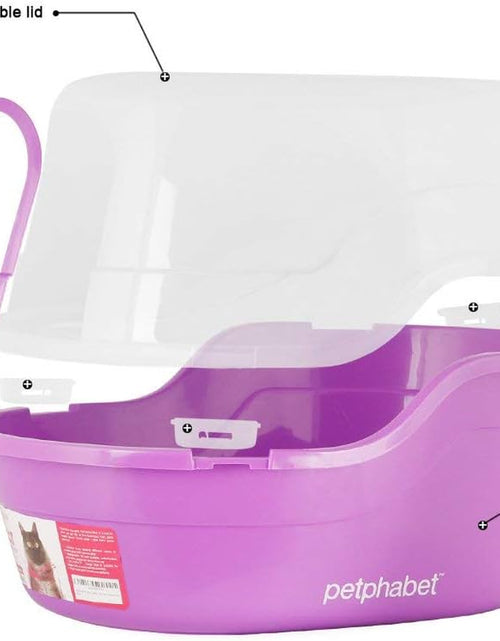 Load image into Gallery viewer, Covered Litter Box, Jumbo Hooded Cat Litter Box Holds up to Two Small Cats Simultaneously,Extra Large Purple by
