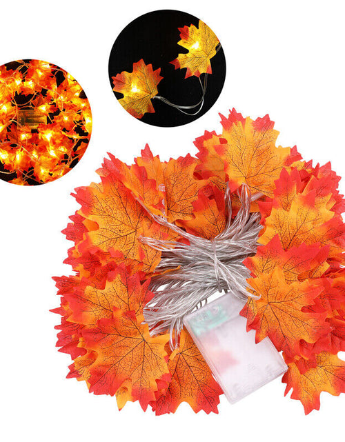 Load image into Gallery viewer, 20FT Fall Thanksgiving Maple Leaves 40 LED Light Lamp Garland Festival Decor
