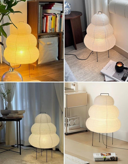 Load image into Gallery viewer, Noguchi Style Lamp, Akari Lamp, Paper Lantern Lamp, Floor Paper Lamp, Rice Pa...
