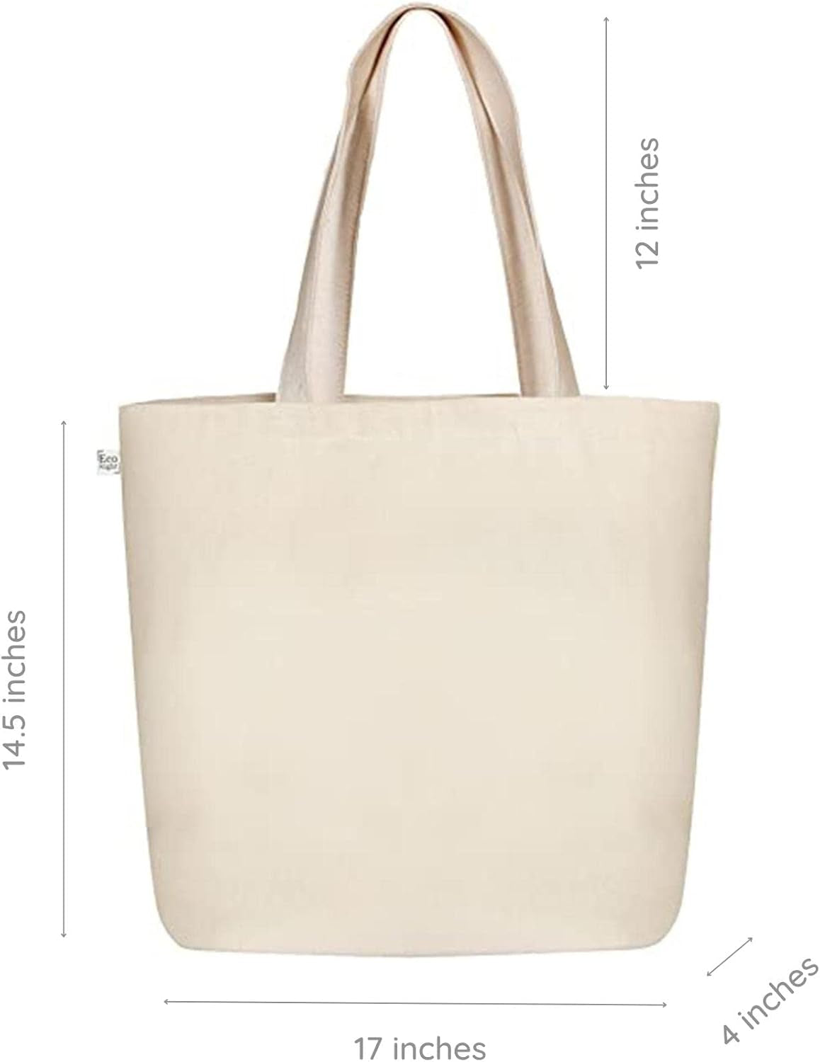 Canvas Tote Bag with Zipper, Eco-Friendly Large Travel Tote Bags for Women for Shopping, Work & Beach