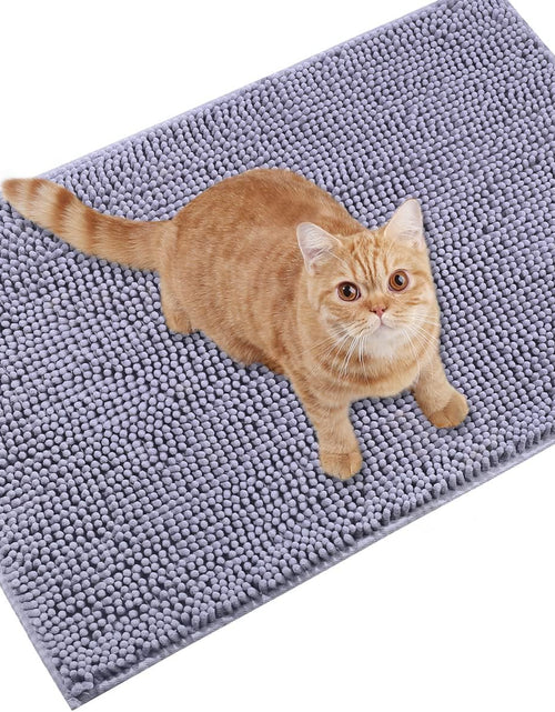 Load image into Gallery viewer, Cat Litter Mat, Litter Trapping Mat, 35&quot;× 25&quot; Cat Kitty Litter Rug with Waterproof Back, Super Soft for Cat&#39;S Paws, Machine Washable, Grey
