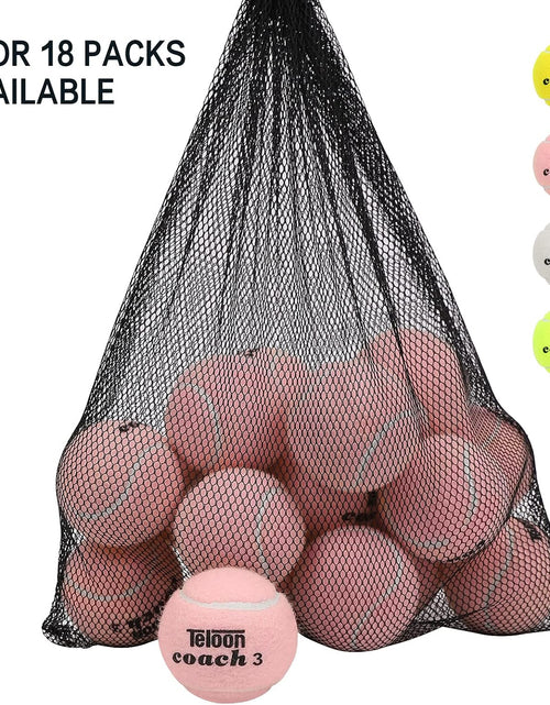 Load image into Gallery viewer, Pressure Training Tennis Balls-12 or 18 Count-Mesh Carry Bag，4 Colors Available，Pressureless Training Exercise Tennis Balls for Beginners.
