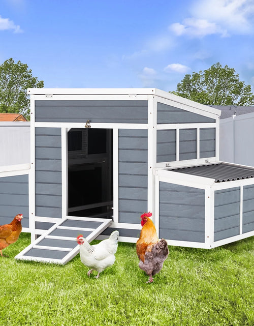 Load image into Gallery viewer, Chicken Coop 56&quot; Large Wooden Chicken Hutch with 6 Nesting Boxes Outdoor Hen House Chicken Cage W/Ramps, Removable Tray for Easy Cleaning
