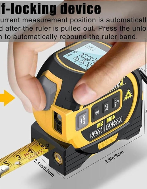 Load image into Gallery viewer, 3 in 1 Digital Laser Tape Measure 130Ft/40M Laser Distance Meter Auto Lock Measuring Tape Range Finder
