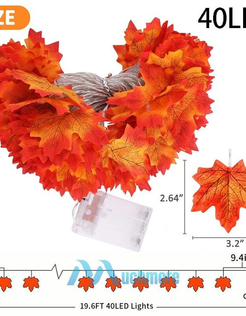 Load image into Gallery viewer, 20FT Fall Thanksgiving Maple Leaves 40 LED Light Lamp Garland Festival Decor
