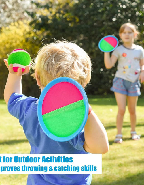 Load image into Gallery viewer, Toss and Catch Game Outdoor Toys for Kids Yard Beach Camping Toys Boys Ages 3 4 5 6 7 8 9 10 Year Olds Gifts (2 Paddles 2 Balls)
