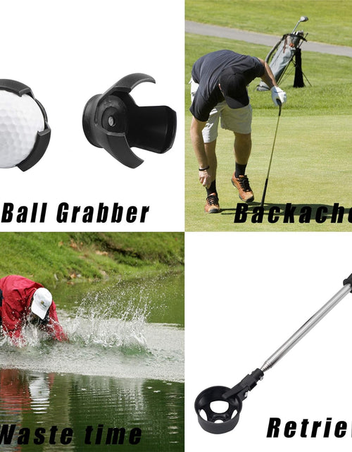 Load image into Gallery viewer, Golf Ball Retriever with 2 Golf Ball Grabbers, Stainless Extendable Golf Ball Retriever Telescopic for Water, Golf Accessories for Men, Weight: 0.55Lb
