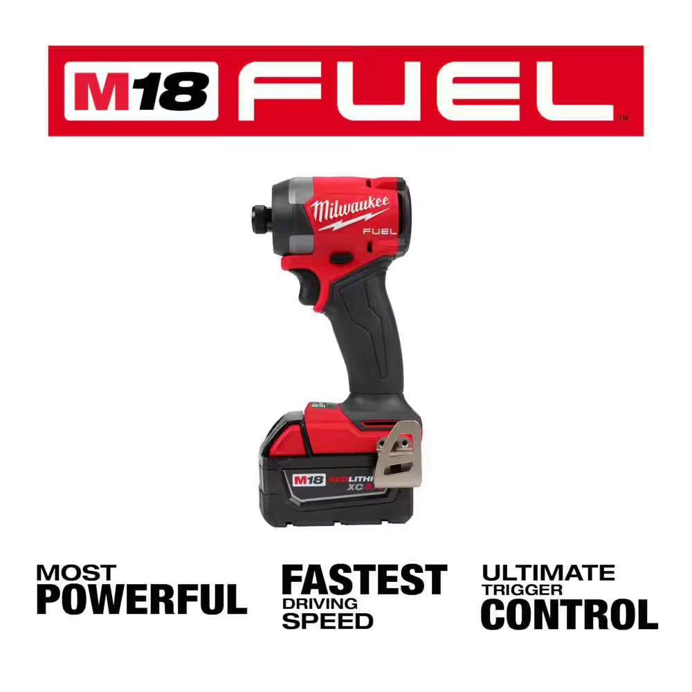 M18 Fuel 18-V Lithium-Ion Brushless Cordless 1/4 In. Hex Impact Driver Kit W/(3) 5.0 Ah Batteries, Charger & Hard Case