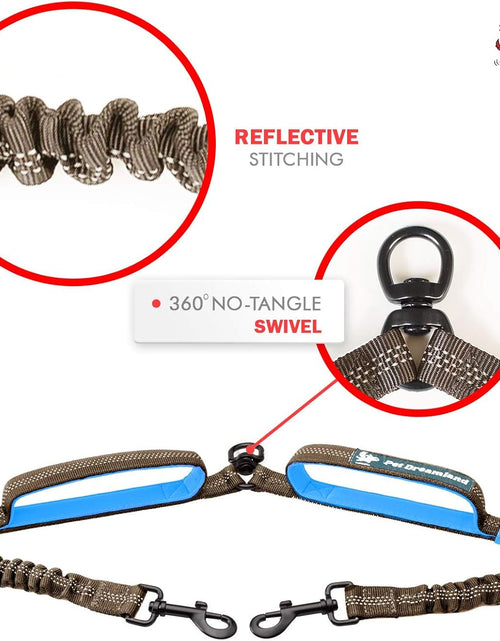 Load image into Gallery viewer, Exquisite Two Dog Leash Splitter | Double Dog Leash for Large Dogs Heavy Duty | No Tangle 2 Dog Leash Coupler | Dual Dog Leash Attachment | Retractable Dual Leashes for 2 Dogs
