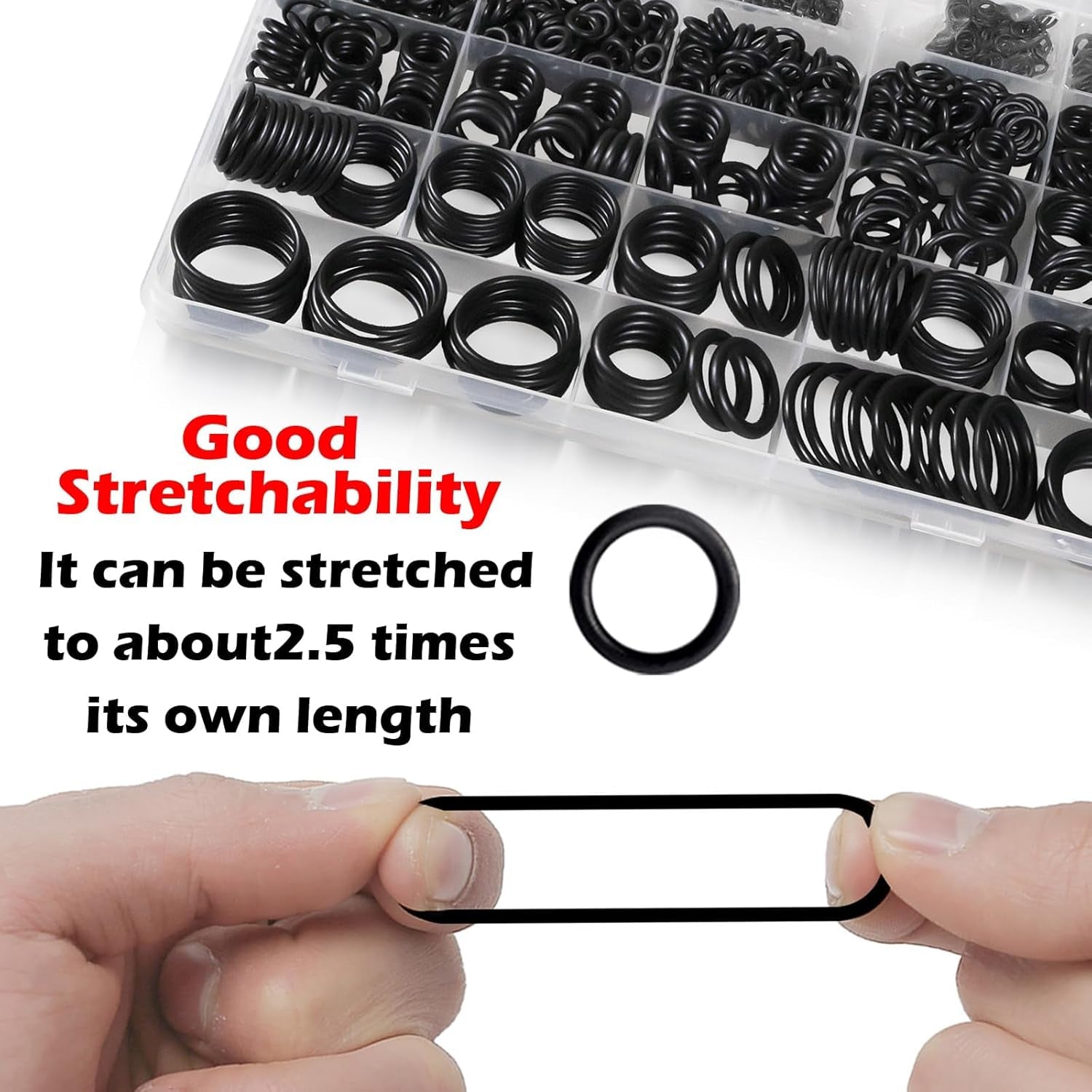 770 Pcs Rubber O Rings Kit, 18 Size Metric NBR Washer Gasket Sealing Assortment Kit, for Plumbing Faucet, Automotive, Air or Gas Connections, General Repair with Storage Box. Black