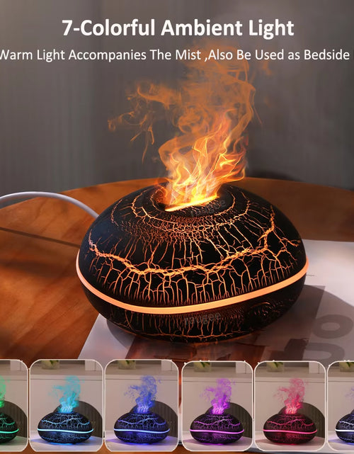 Load image into Gallery viewer, Aroma Humidifier Flame Essential Oil Diffuser Ultrasonic Aromatherapy Air Humidifier Home Mini Fragrance Diffuser with LED Light
