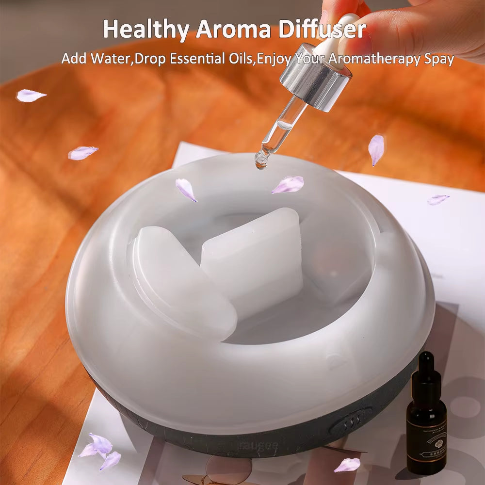 Aroma Humidifier Flame Essential Oil Diffuser Ultrasonic Aromatherapy Air Humidifier Home Mini Fragrance Diffuser with LED Light