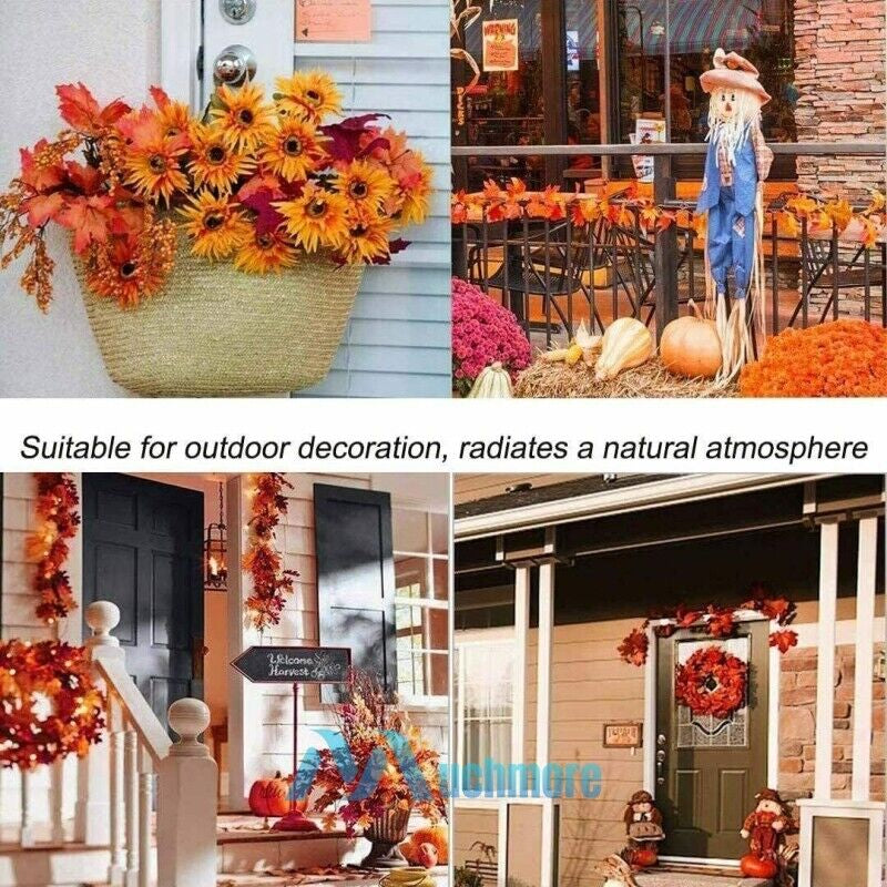 20FT Fall Thanksgiving Maple Leaves 40 LED Light Lamp Garland Festival Decor