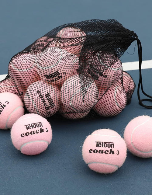 Load image into Gallery viewer, Pressure Training Tennis Balls-12 or 18 Count-Mesh Carry Bag，4 Colors Available，Pressureless Training Exercise Tennis Balls for Beginners.
