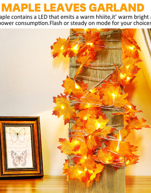 Load image into Gallery viewer, 20FT Fall Thanksgiving Maple Leaves 40 LED Light Lamp Garland Festival Decor
