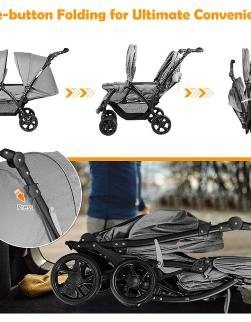 Load image into Gallery viewer, Foldable Lightweight Front Back Seats Double Baby Stroller
