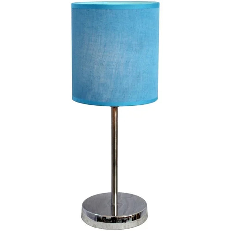 11.81" Basic Chrome Mini Table Lamp with Fabric Shade, Red